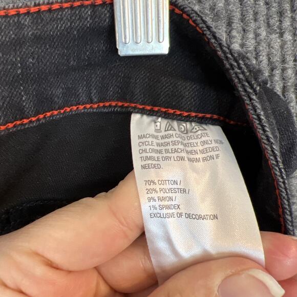 Peace Love World Regular Patch Pocket Flare Jeans Black Womens Size 10 Boho - Picture 12 of 12